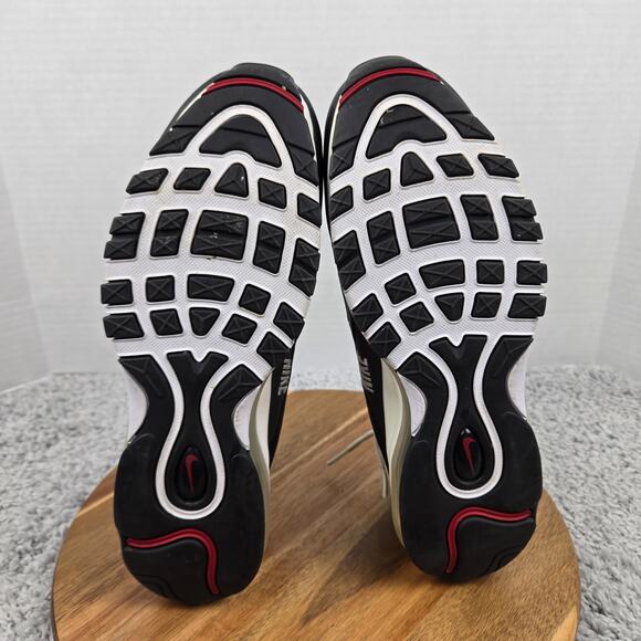 Nike Mens 10 Air Max 97 Premium Black White Overbranding Casual Athletic Sneaker - Picture 8 of 12